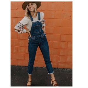 Women’s Levi’s Slim Straight Dark Wash Bib Overall